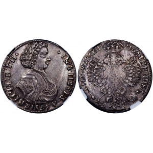 Russia Poltina 1707 (AШЗ) NGC AU 53 Top Grade R1