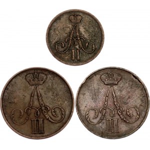 Russia Lot of 3 Coins of Warsaw Mint 1855 -1862