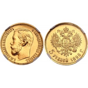 Russia 5 Roubles 1898 АГ NGC UNC