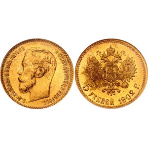 Russia 5 Roubles 1902 NGC MS 66