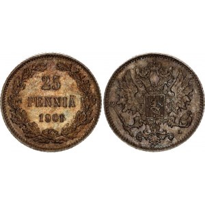 Russia - Finland 25 Pennia 1901 L