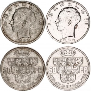 Belgium 2 x 50 Francs 1939 - 1940