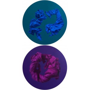 Agnieszka Sitko, Turquoise and Purple from the series Shrouds (diptych), 2021