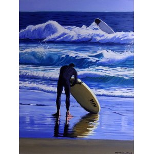 Maciej Majewski, The Surfer With The Yellow Surfboard, 2021