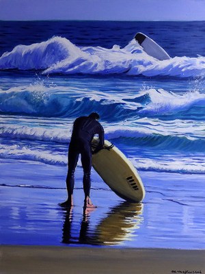 Maciej Majewski, The Surfer With The Yellow Surfboard, 2021
