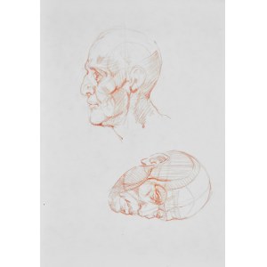 Dariusz KALETA Dariuss (geb. 1960), Skizzen des Kopfes im rechten und linken Profil
