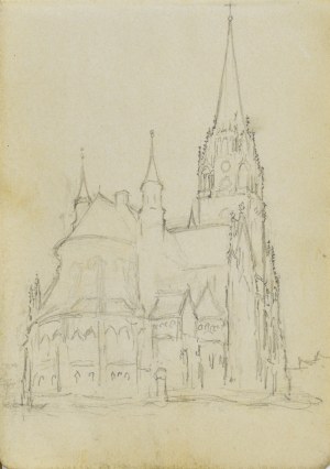 Józef PIENIĄŻEK (1888-1953), Widok na kościół