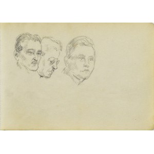 Józef PIENIĄŻEK (1888-1953), Szkice głów męskich