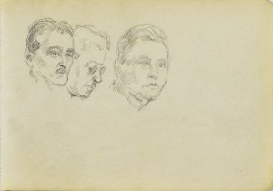 Józef PIENIĄŻEK (1888-1953), Szkice głów męskich