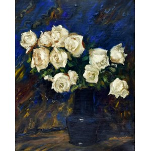 Theodore GROTT (1884-1972), Weiße Rosen in einer Vase