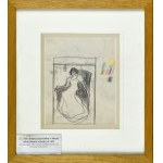 Stanislaw KAMOCKI (1875-1944), Kompozičná skica ženy v dlhých šatách sediacej v kresle, asi 1895