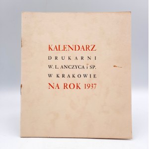 Kalendář Tiskárny W.L. Anczyc v Krakově na rok 1937