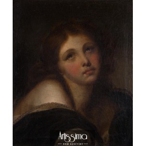 Greuze Jean-Baptiste ?, Główka dziewczyny z obrazu „Poranna modlitwa”, 4. ćw. XVIII w.