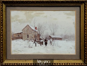 Wastkowski Franciszek, Zagroda zimą, 1897