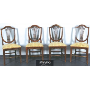 Cztery krzesła w stylu hepplewhite, Anglia, XVIII/XIX w.