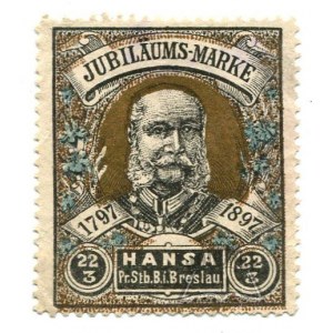 (WILHELM I Hohenzollern) Jubiläums-Marke 22.3.1797-22.3.1897.