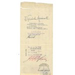 (KOSSAK Wojciech) A bill of exchange from Jurata dated August 23, 1939.