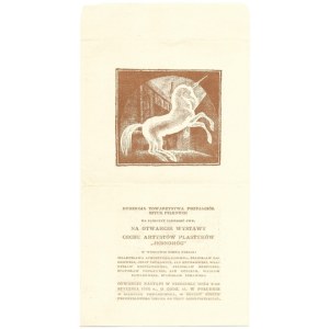 Invitation to the opening of the exhibition of the Artists' Guild One Horn on 3 I 1926