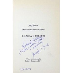 NOVAK J., ANDRUSZKIEWICZ-NOWAK M. - Ein Buch über die Liebe. Dedikation der Autoren
