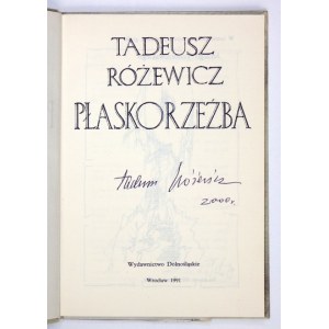 RÓŻEWICZ T. - Bas-relief. Reprod. of prints by J. Tchórzewski. Signature of the author