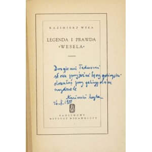 WYKA Kazimierz - Legenda a pravda o svadbe. Venovanie autora