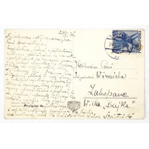 Karta pocztowa z odręczną korespondencją Tadeusza Sygietyńskiego 1931
