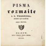 WORONICZ Jan Paweł - Pisma. Tomik 4: Pisma rozmaite [...] Księga 1. Kraków 1832. Nakł. J. Czecha. 16d, s. [2], 266, [2]....