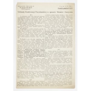 Uchwały Konferencji Poczdamskiej w sprawie Niemiec i faszyzmu 15 VIII 1945 - druk ulotny