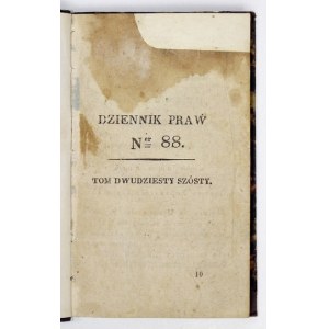 DZIENNIK Praw [Królestwa Polskiego]. T. 26, nr 88: 1840.