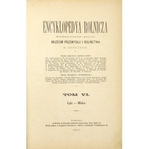 Poľnohospodárska ENCYKLOPÉDIA. Zväzok 6: Lúky a mlieko. 1896.