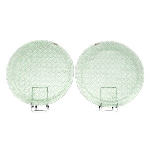 Two checkered platters
