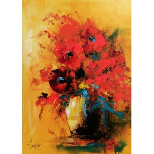 Alfred Angel, Poppies in a vase