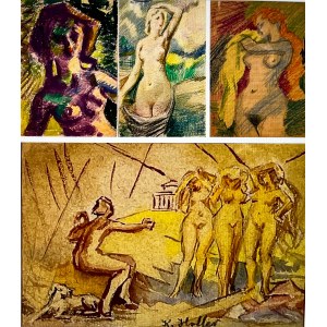 Kazimierz Wiktor Holler(1881-1975), set of 4 female nudes