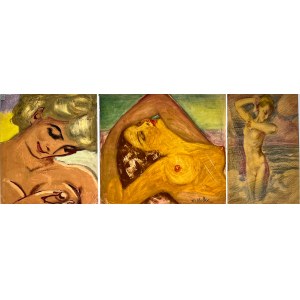 Kazimerz Wiktor Holler(1881-1975), Serie von 3 weiblichen Akten