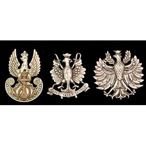 Set of 3 emblems with crowned eagle