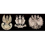 Set of 3 emblems with crowned eagle