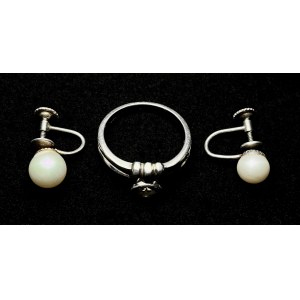 Silver ring and earrings set
