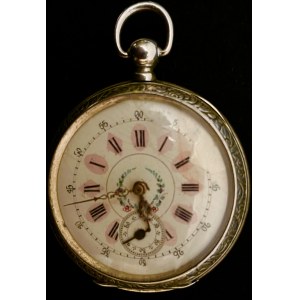 Keyed pocket watch with a small second hand