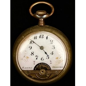 HEBDOMAS 8 JOURS silver pocket watch