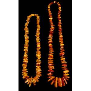 2 amber necklaces