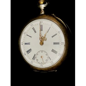 Silver pocket watch with a small second hand