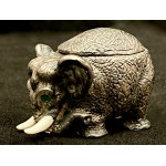 Silver elephant figurine with cap, 128 g