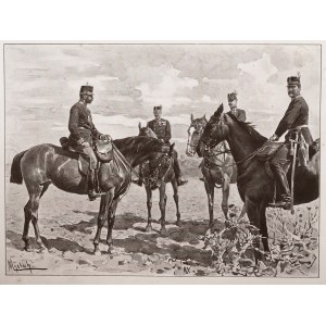 Felicien Baron de MYRBACH - RHEINFELD, Austria (1853-1940), Converted horse portrait of FJ I army staff, circa 1890.