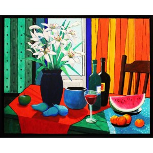 Michal Ostaniewicz, Last glass of wine and watermelon, 2021