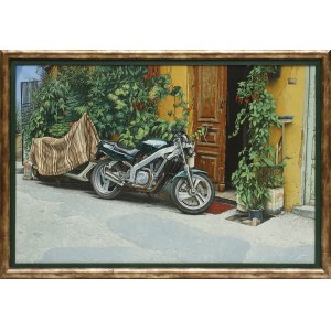 Andrzej Adam Sadowski, Kreta - Chania - Straße mit zwei Motorrädern, 2003/2004