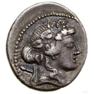 Denar, 78 pne; Rzym; Aw: Głowa Bachusa w prawo, za nim ...