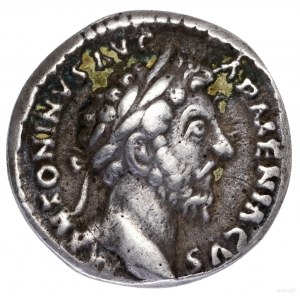 Denar, 165-166, Rzym; Aw: Głowa cesarza w wieńcu laurow...