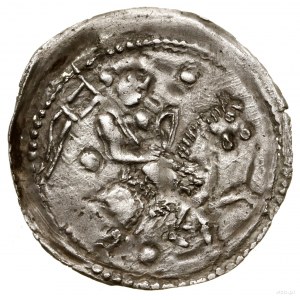 Denar, bez daty (1236-1248); Aw: Postać na koniu, w pra...