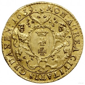 Dukat, 1639, Gdańsk; Aw: Popiersie władcy w koronie, w ...