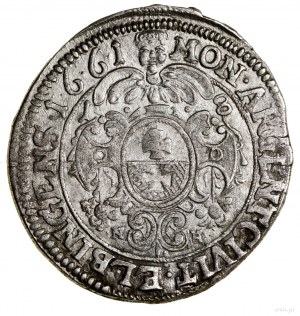 Ort, 1661, Elbląg; z końcówką legendy awersu ...L R PR;...